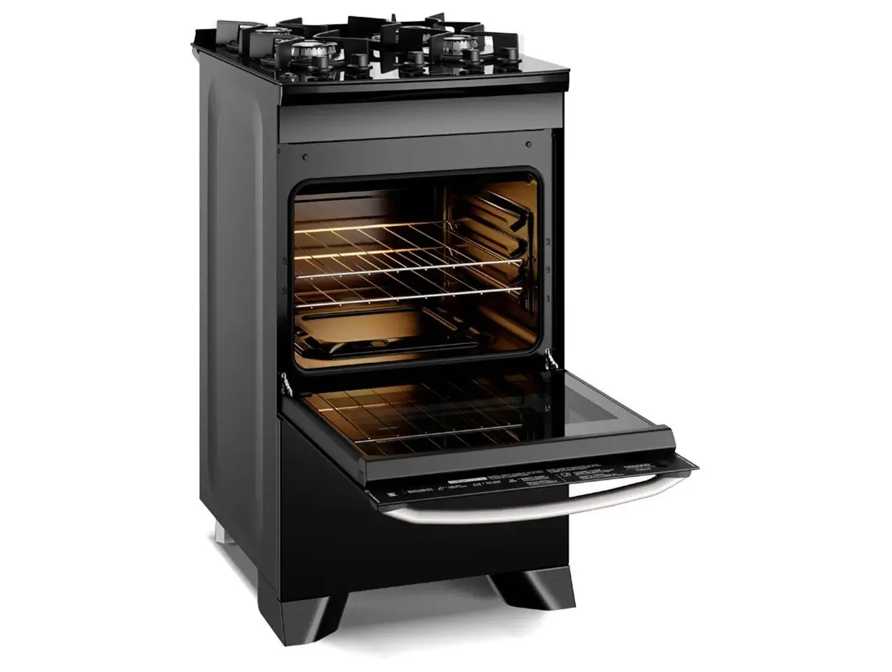 Fogão 4 bocas Electrolux Preto Efficient Mesa Vidro, Tripla Chama e PerfectCook (FE4GB) - Imagem 2