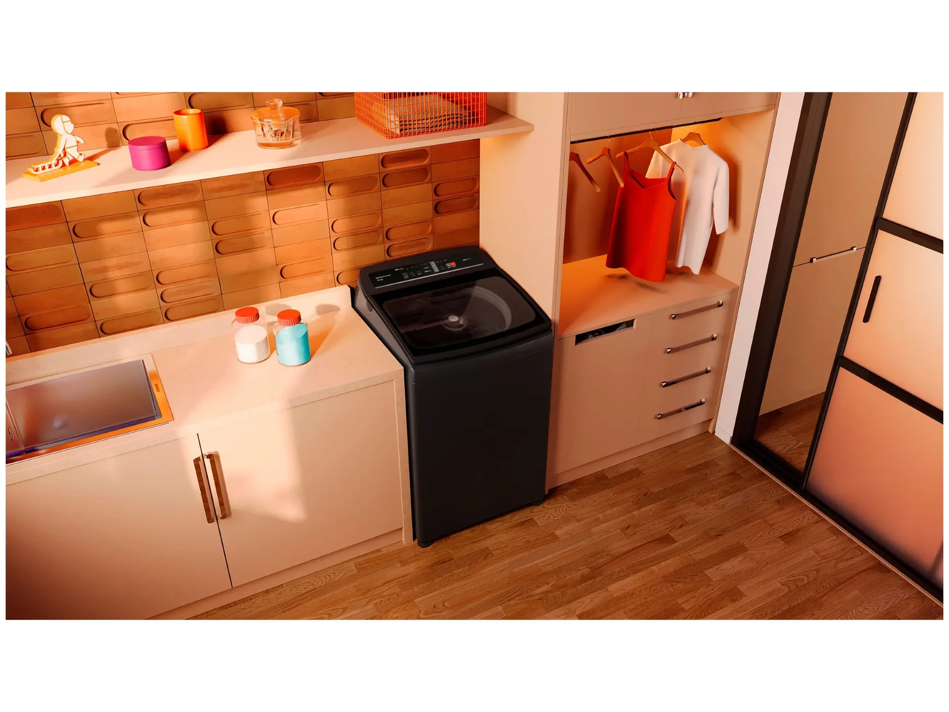 Lavadora de Roupas Brastemp 15kg Cesto Inox 4 Programas de Lavagem Cinza BWT15A9 - Imagem 6