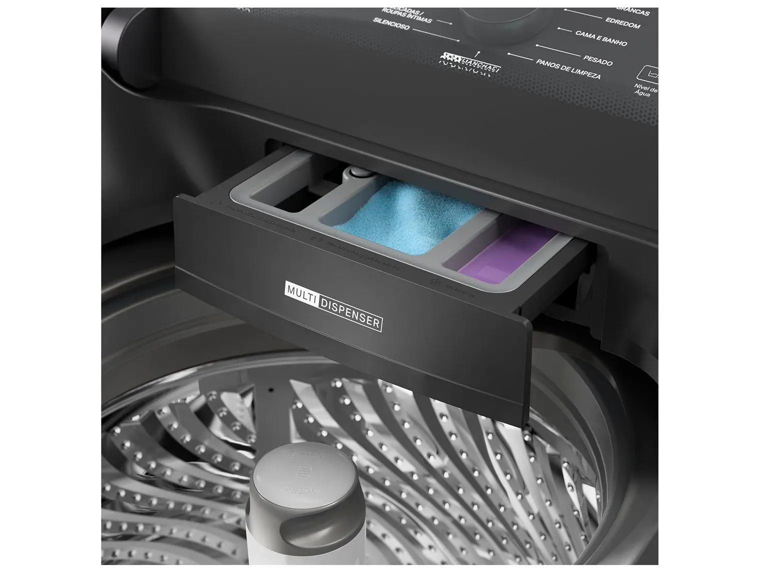 Lavadora de Roupas Brastemp 14kg Cesto Inox 12 Programas de Lavagem Cinza Platinum BWJ14A9 - Imagem 5