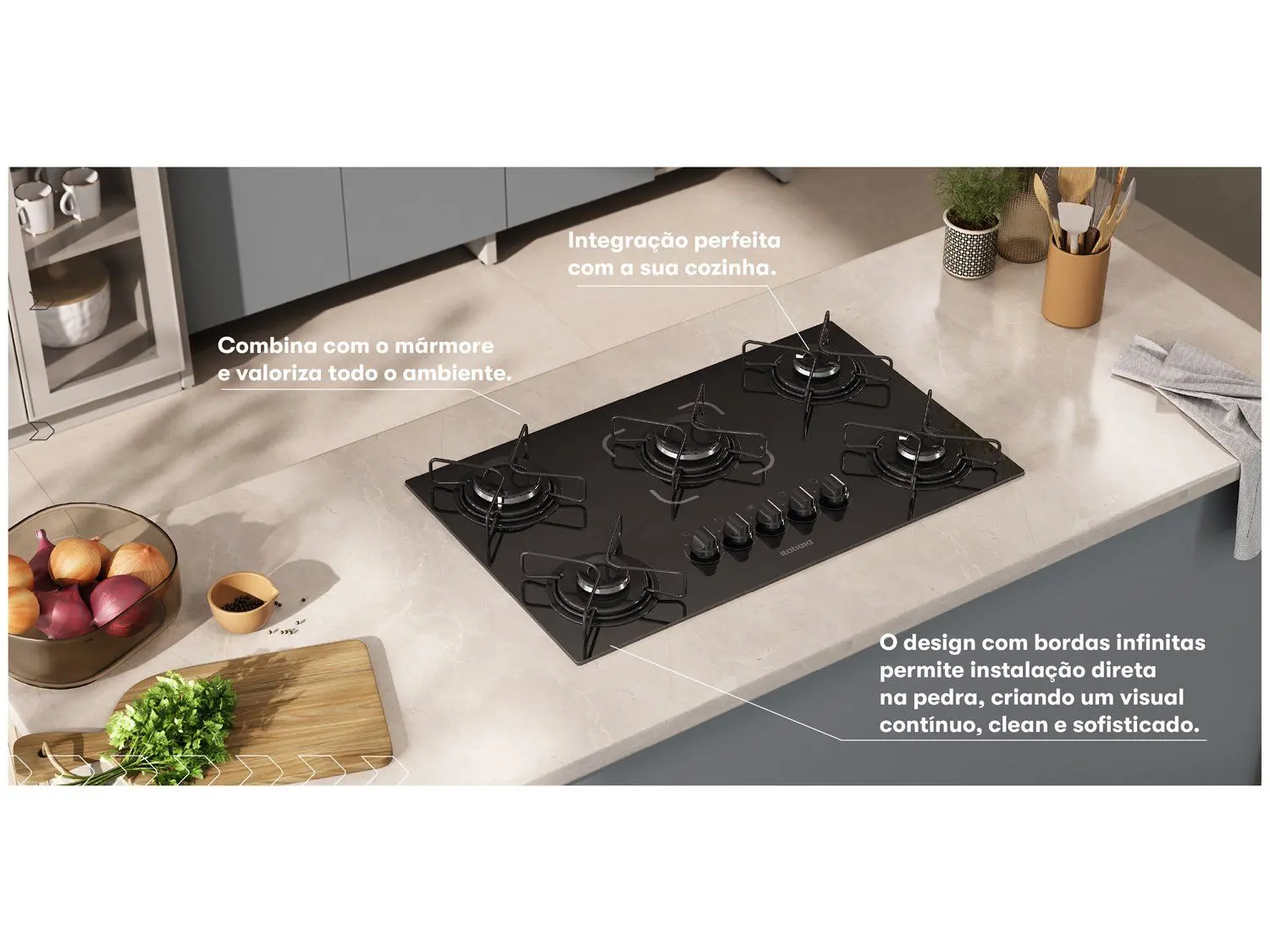 Cooktop 5 Bocas Itatiaia Essencial Preto Bivolt - Imagem 4