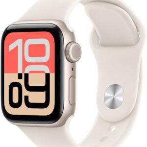 Apple Watch SE 3 GPS + Cellular, Caixa em alumínio luz das estrelas de 40 mm com Bracelete desportiva luz das estrelas - M/G