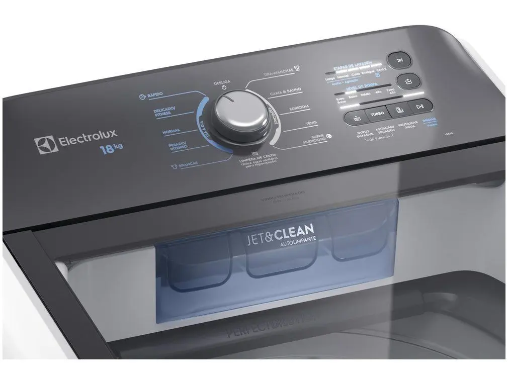 Lavadora de Roupas Electrolux 18kg Cesto Inox 11 Programas de Lavagem Branco Efficient LEE18 - Imagem 4