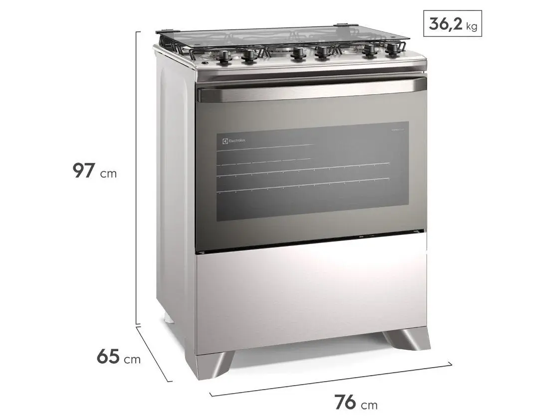 Fogão 5 Bocas Electrolux Inox Cinza Efficient FE5IG - Imagem 5