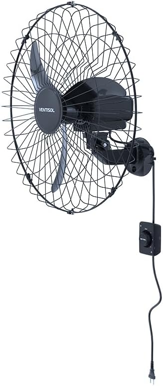 Ventisol Ventilador de Parede Oscilante, 3 Pás Premium, Preto, 60cm, Bivolt - Imagem 2