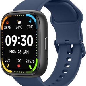 Bettdow SmartWatch, relogio smartwatch com Ecrã tátil e Alexa, à prova d'água IP68, relogio feminino e masculino, com 100+ modo esportivo e recebimento de notificações (azul)