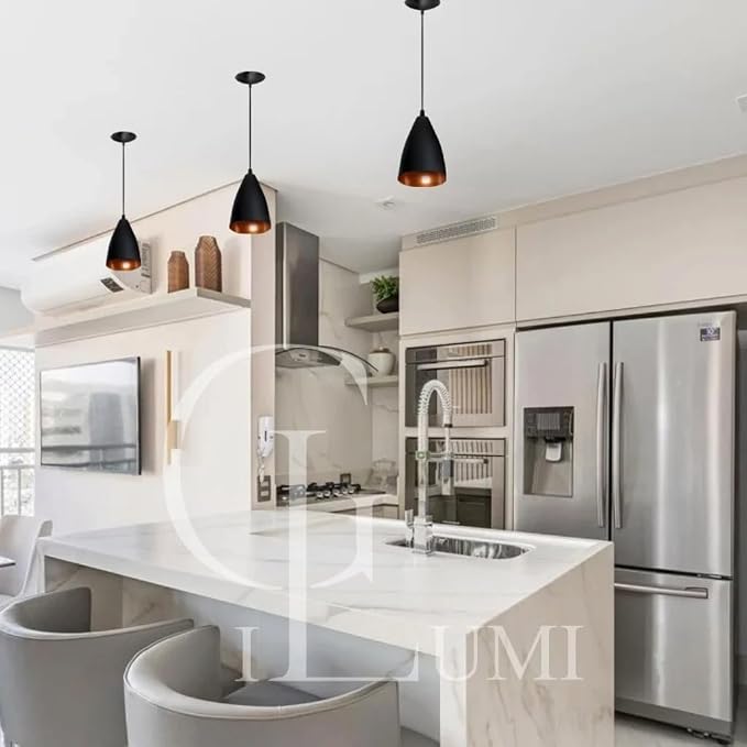 Kit 3 Pendentes Vegas (preto Textura/Bronze) - Imagem 3