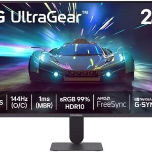 LG UltraGear Monitor Gamer 24" IPS 144Hz (O/C) 1ms (MBR) Full HD (1920x1080) HDR10 NVIDIA G-SYNC AMD FreeSync, Preto - 24G411A