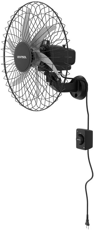 Ventisol Ventilador de Parede Oscilante, Steel, Preto/Prata, 50cm, Bivolt - Imagem 4