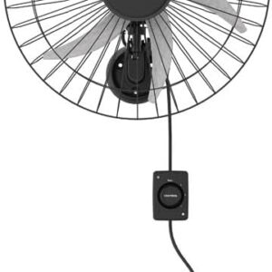 Ventisol Ventilador de Parede Oscilante, Steel, Preto/Prata, 50cm, Bivolt