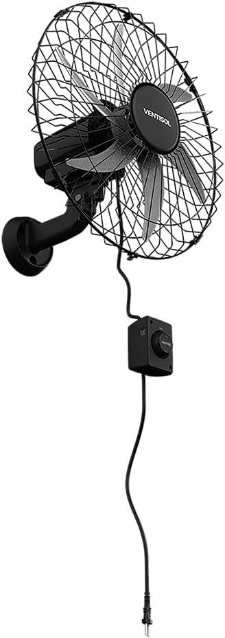 Ventisol Ventilador de Parede Oscilante, Steel, Preto/Prata, 50cm, Bivolt - Imagem 2