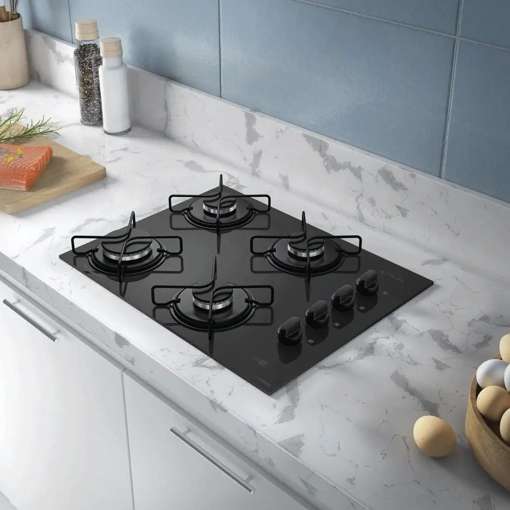 Fogão Cooktop 4 Bocas Mesa Vidro Atlas Agile Up Preto Bivolt - Imagem 4