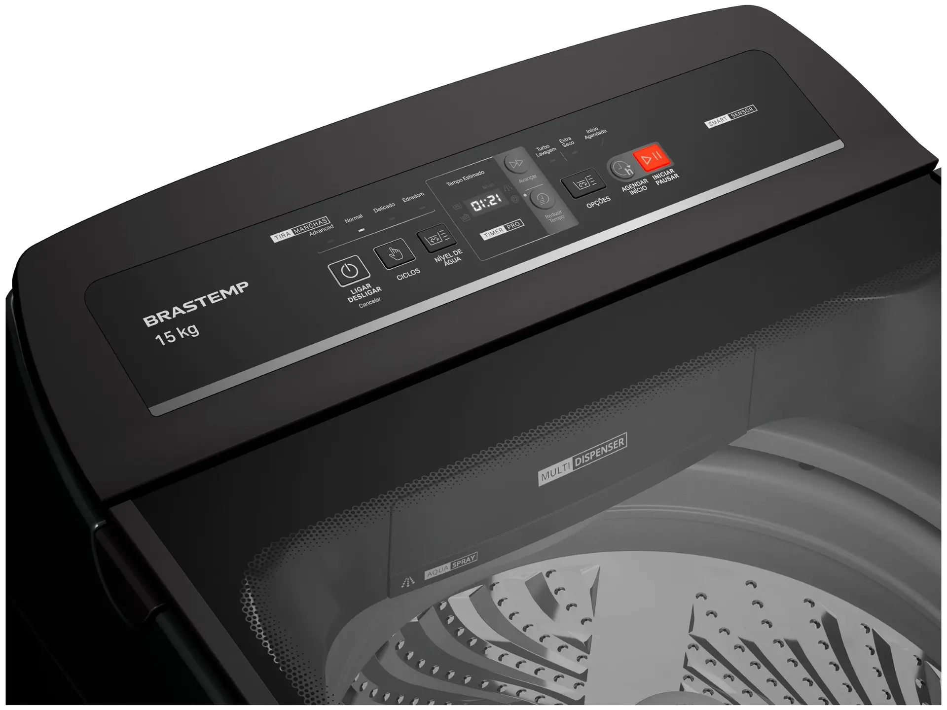 Lavadora de Roupas Brastemp 15kg Cesto Inox 4 Programas de Lavagem Cinza BWT15A9 - Imagem 2