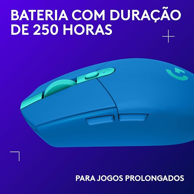 Mouse Gamer Sem Fio Logitech G305 LIGHTSPEED com 6 Botões Programáveis e Até 12.000 DPI - Azul - Imagem 4
