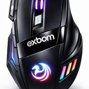 Mouse Gamer Anúbis 7 Botões 3200 DPI Ajustável LED RGB Alta Precisão e Velocidade Jogos Trabalho Estudos Cabo Reforçado Super Rápido Ergonômico Antideslizante Clique Duplo Premium - Preto