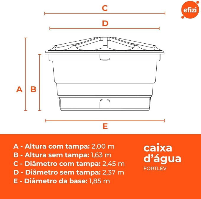 Caixa DÁgua Plástica 5000 L com Tampa Fortlev - Imagem 4