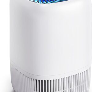 Purificadores de ar para casa com filtro HEPA verdadeiro H13 de até 3 metros quadrados para pelos de animais de estimação, odores, pólen, fumaça, filtro de ar compacto com 3 velocidades, temporizador