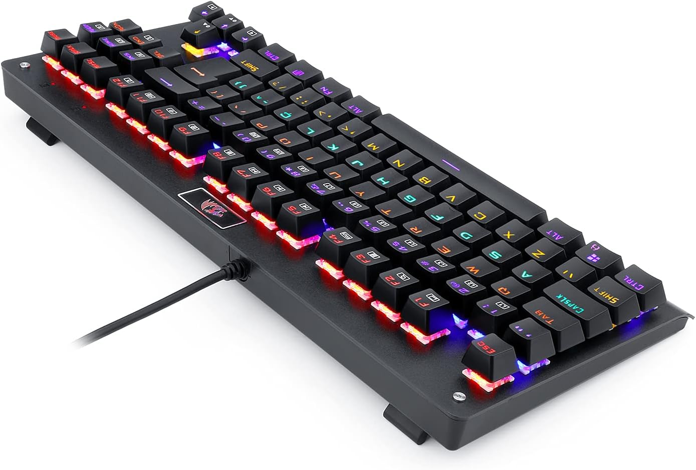 Teclado Mecânico Redragon Dark Avenger Preto Iluminação Rainbow Switch Marrom K568R - Imagem 2