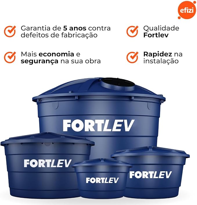 Caixa DÁgua Plástica 310 L com Tampa Fortlev - Imagem 4