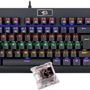Teclado Mecânico Redragon Dark Avenger Preto Iluminação Rainbow Switch Marrom K568R