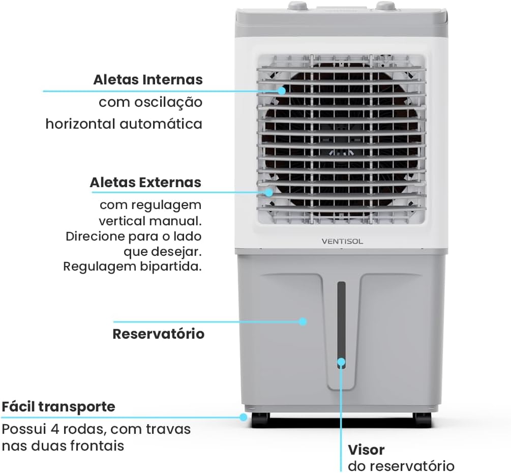 Climatizador Ventisol CLIN60PRO-02 60L 220V Branco/Cinza 150W - Imagem 4
