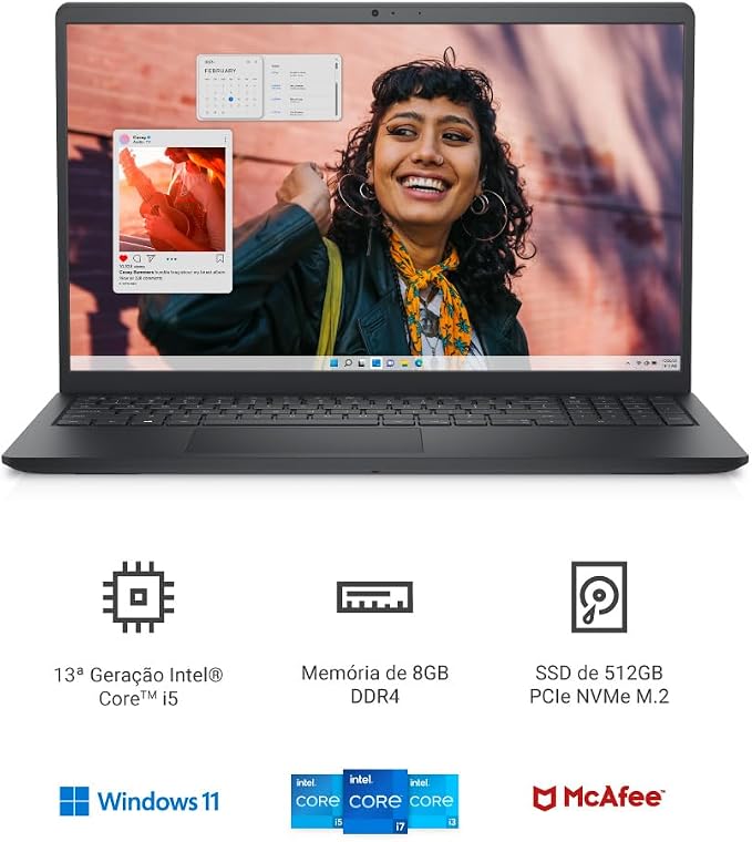Notebook Dell 15 15-I1300-A30P, Intel Core i5-1334U, Windows 11 Home - Imagem 2