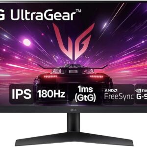 Monitor Gamer LG UltraGear 24” IPS, Full HD, 180Hz, 1ms (GtG), HDMI, DisplayPort, HDR10, sRGB 99%, NVIDIA® G-SYNC®, AMD FreeSync™, Preto - 24GS60F-B