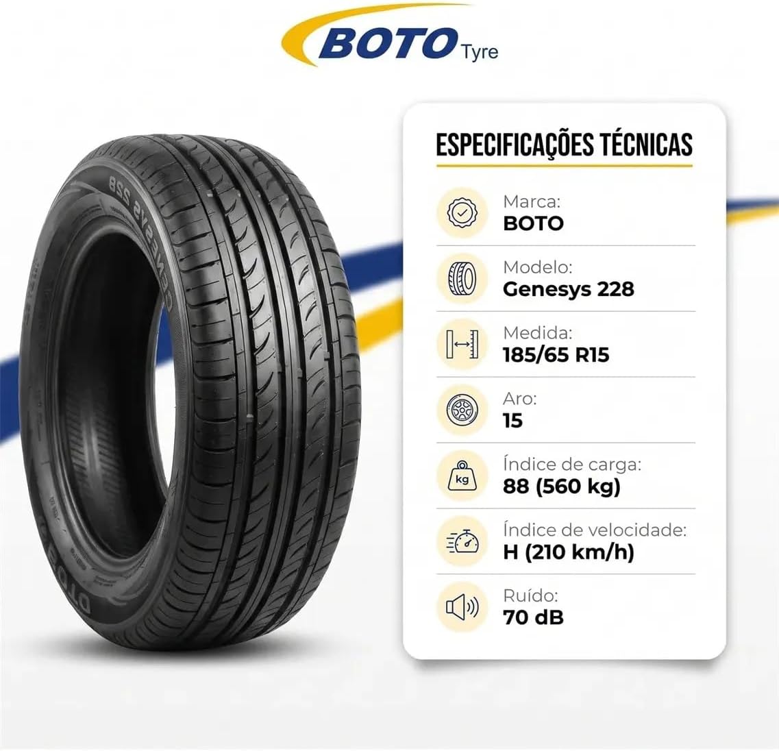 Pneu Boto Genesys 228 185/65 R15 88H - Imagem 3