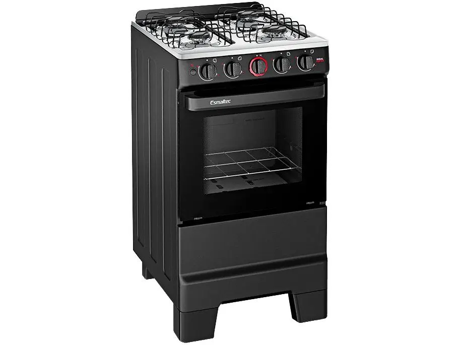 Fogão 4 Bocas Esmaltec Preto Ideal Super 4121 - Imagem 4