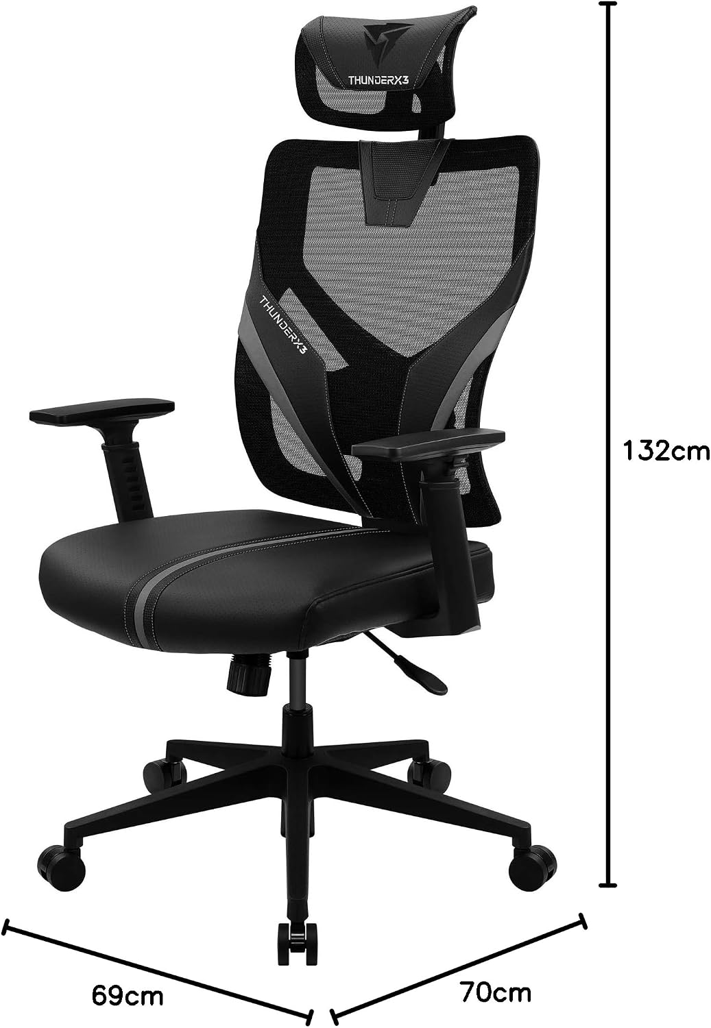 ThunderX3, Cadeira Ergonomic, YAMA1BK, Preto - Imagem 2