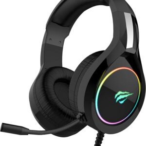 Havit Headphone Fone de Ouvido H2232d, Gamer, Iluminação RGB, com Microfone, Falante de 50mm, Conector 3.5mm, HAVIT, HV-H2232d, Cabo USB para Iluminação