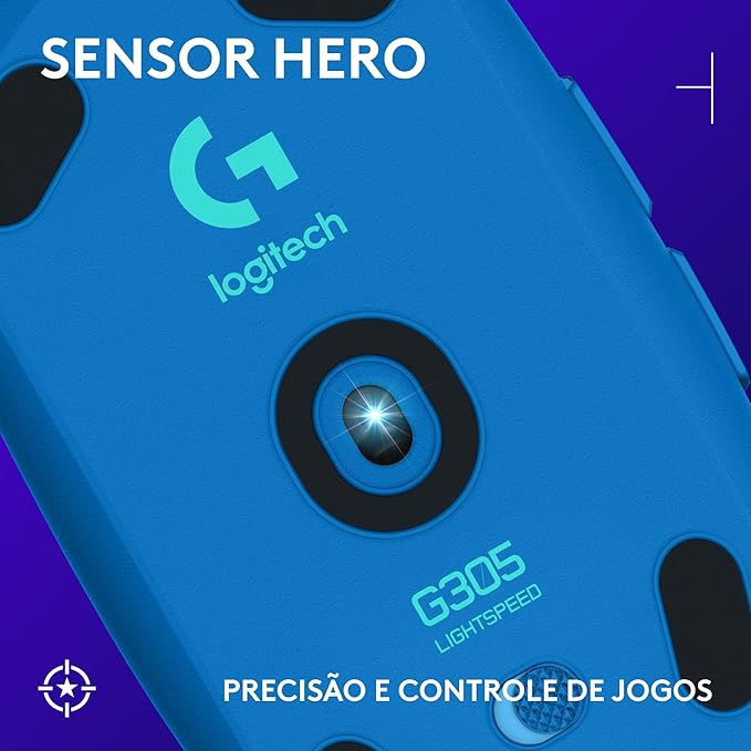 Mouse Gamer Sem Fio Logitech G305 LIGHTSPEED com 6 Botões Programáveis e Até 12.000 DPI - Azul - Imagem 2