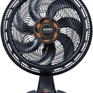 Ventilador de Mesa Arno X-TREME 7 Cinza 40cm VE71, 150W, 7 Pás, 3 Velocidades, Oscilação 80º, Power Zone, Modo Noturno Silencioso, 220V