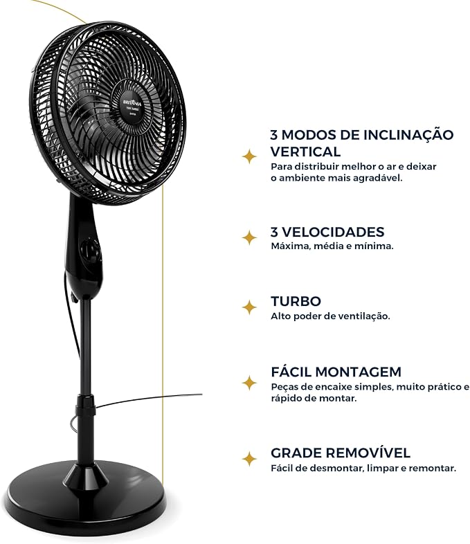Ventilador de Coluna Britânia 6 Pás de 30cm 75W BVC31A 127V - Imagem 3