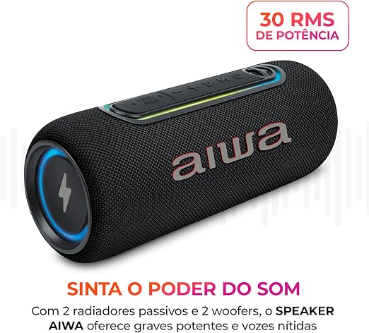Caixa de Som Speaker AIWA SP-05-LB 30W Bluetooth IPX5 - Imagem 2