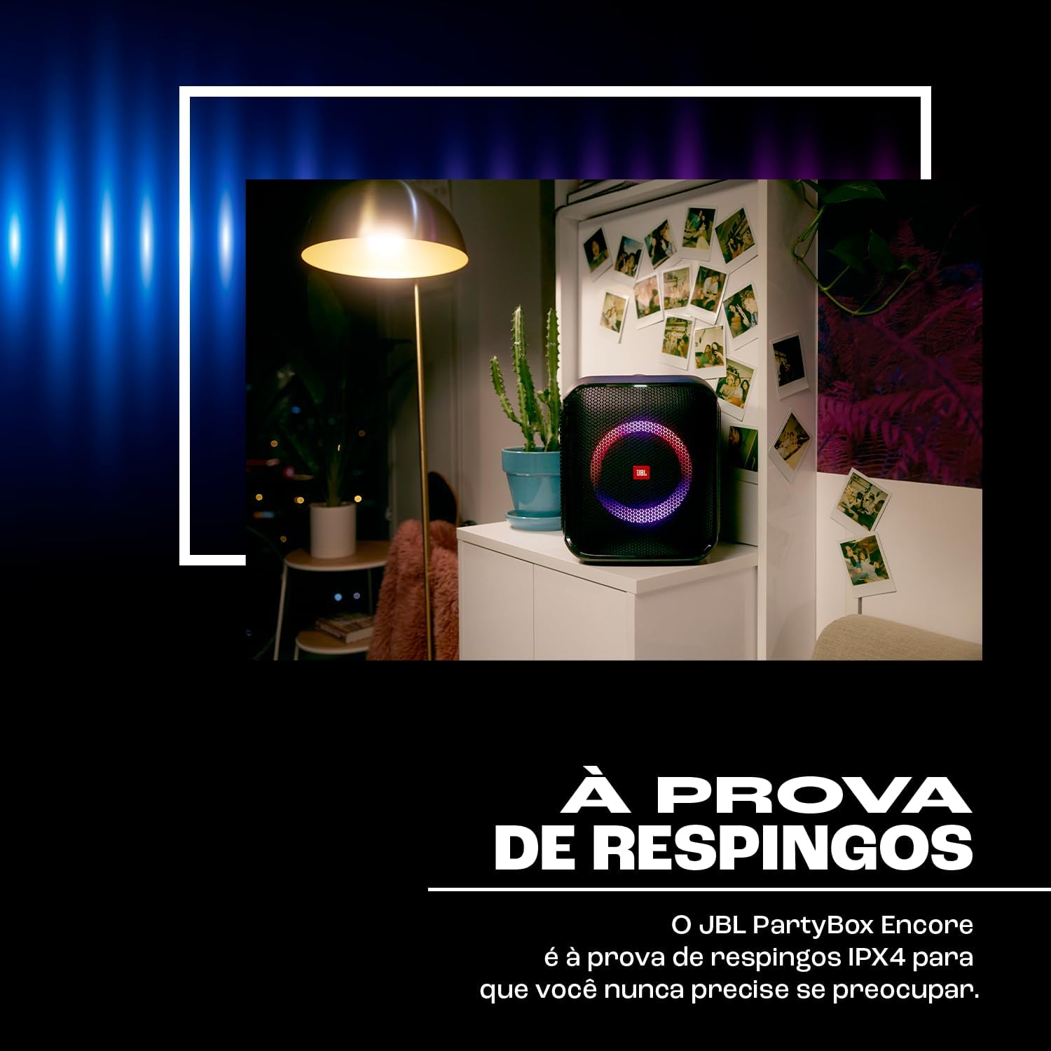 JBL, Caixa de Som, PartyBox Encore, Com Microfones, Bluetooth, Show de Luzes, À Prova de Respingos - 100W RMS - Imagem 2