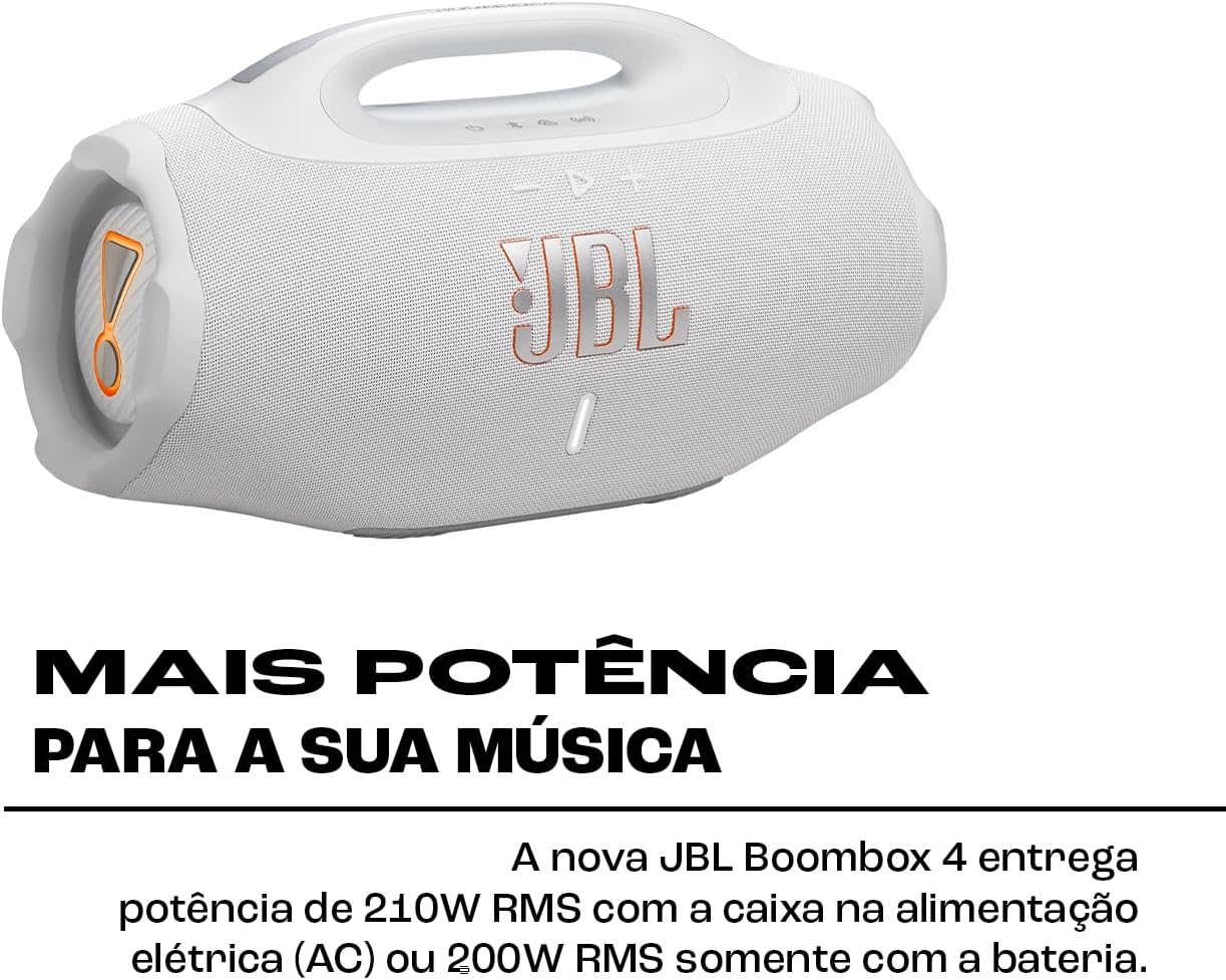 JBL Boombox 4 Caixa de Som Bluetooth Portátil Branca - Imagem 5