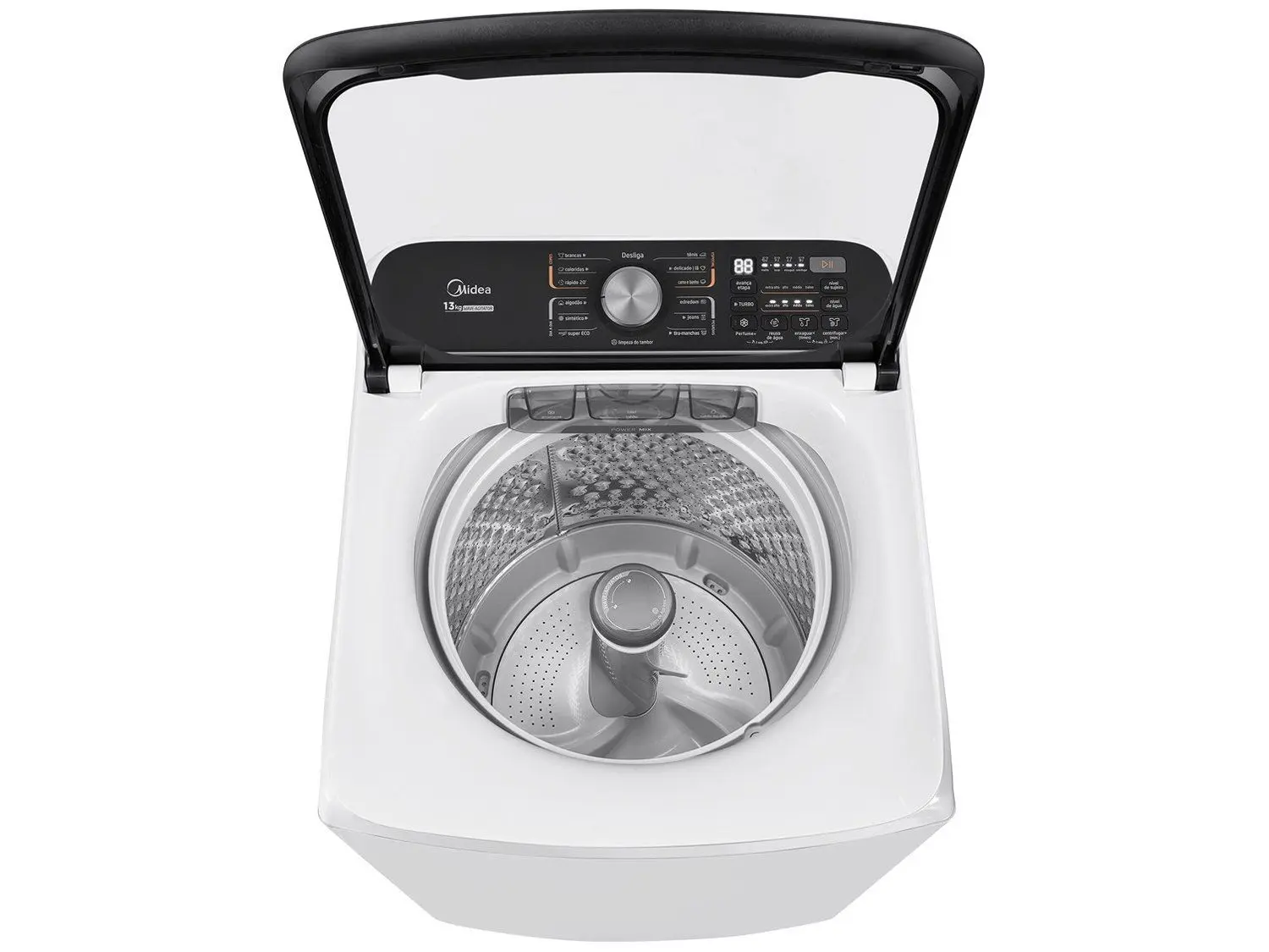 Lavadora de Roupas Midea 13kg Cesto Inox 13 Programas de Lavagem Branca Wave Agitator - Imagem 3