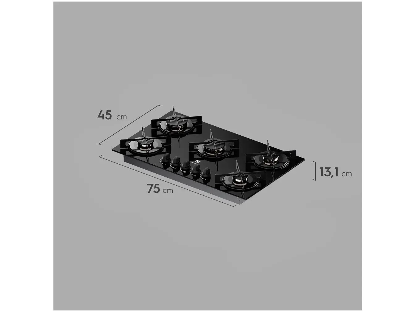 Cooktop 5 Bocas a Gás GLP Electrolux Mesa de Vidro Preto Acendimento Automático Efficient KE5GR - Imagem 4