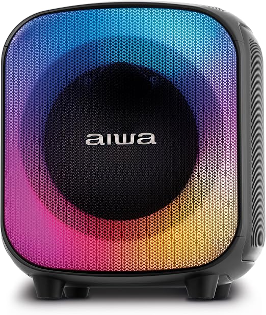 Caixa de Som PartyBox AIWA PB-07 Bluetooth 8H RGB USB TWS Preto