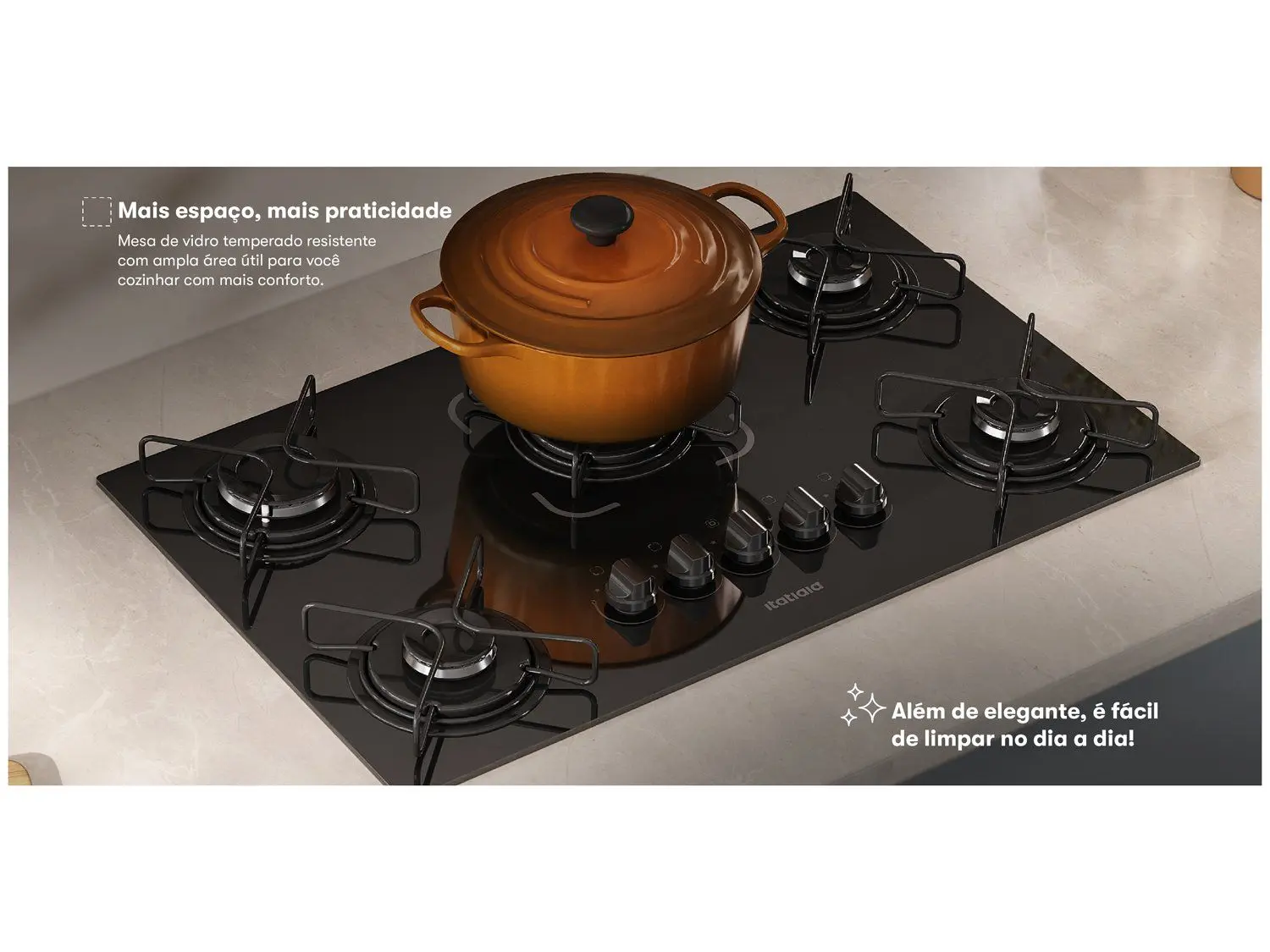 Cooktop 5 Bocas Itatiaia Essencial Preto Bivolt - Imagem 3