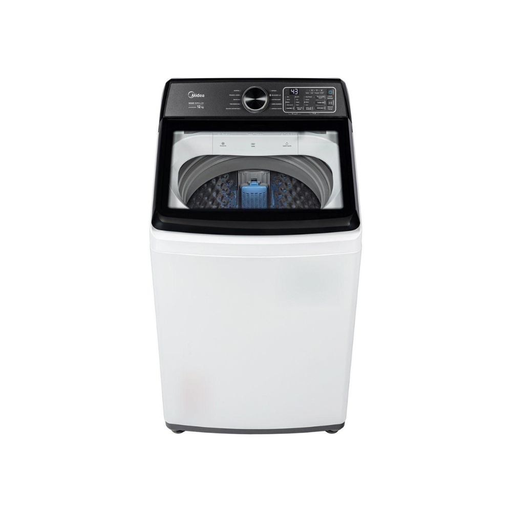 Lavadora de Roupas Midea 12kg 10 Programas de Lavagem Branco Wave Impeller MAV04W120/WKBR04
