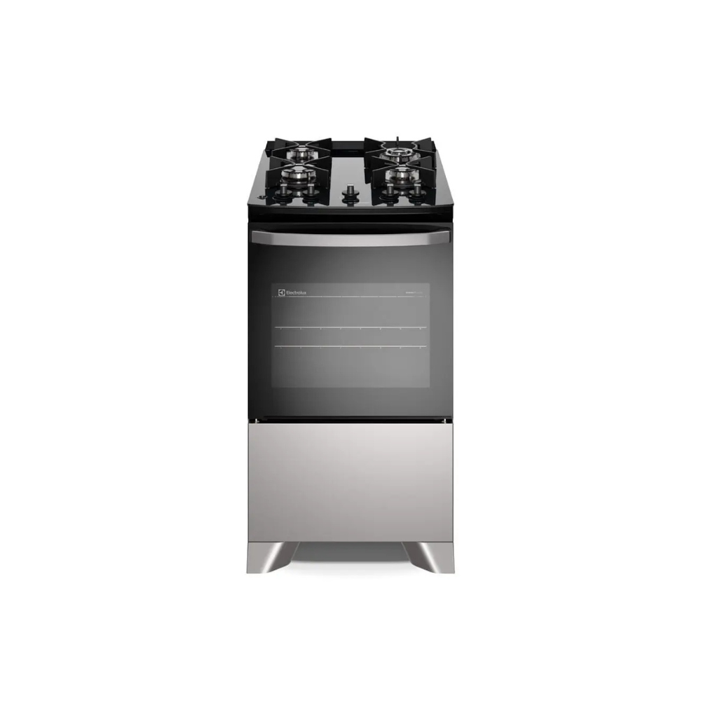 Fogão 4 bocas Electrolux Cinza Efficient Mesa Vidro, Tripla Chama e PerfectCook (FE4GG)