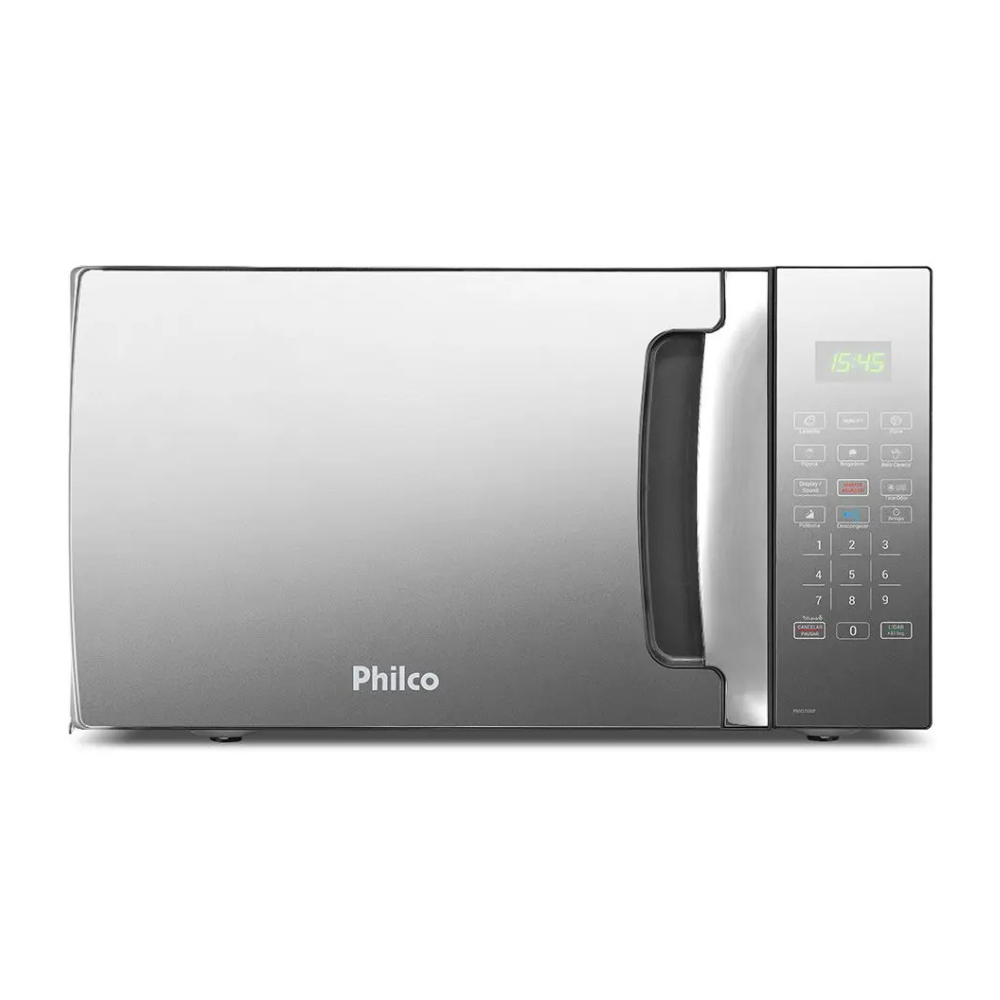 Microondas 28 Litros Philco PMO30EP Preto Com Porta Espelhada 1400w Menu Fit