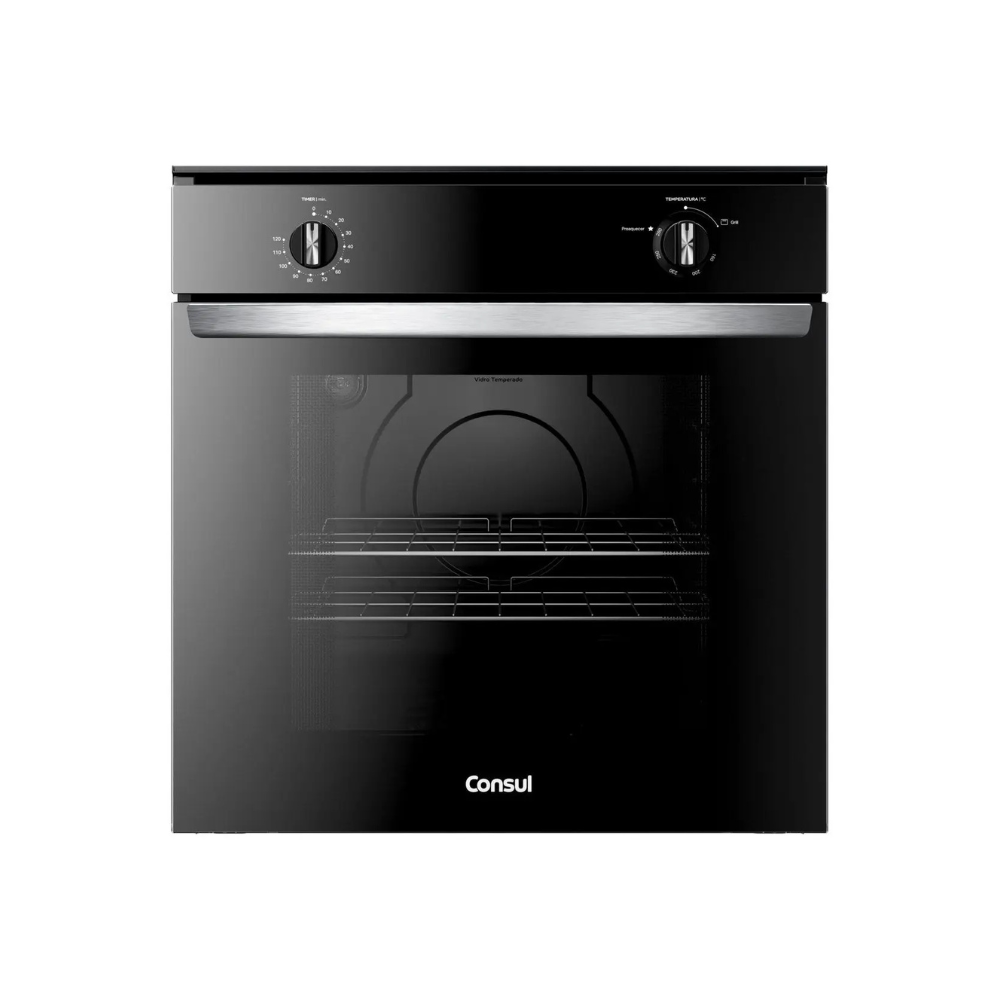 Forno a Gás de Embutir Consul Multifuncional Grill 78L Preto COA84CE