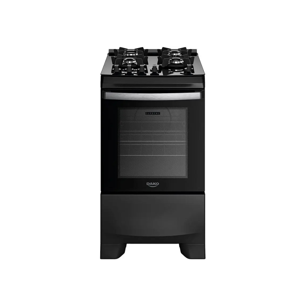 Fogão 4 Bocas Dako Preto Supreme Glass
