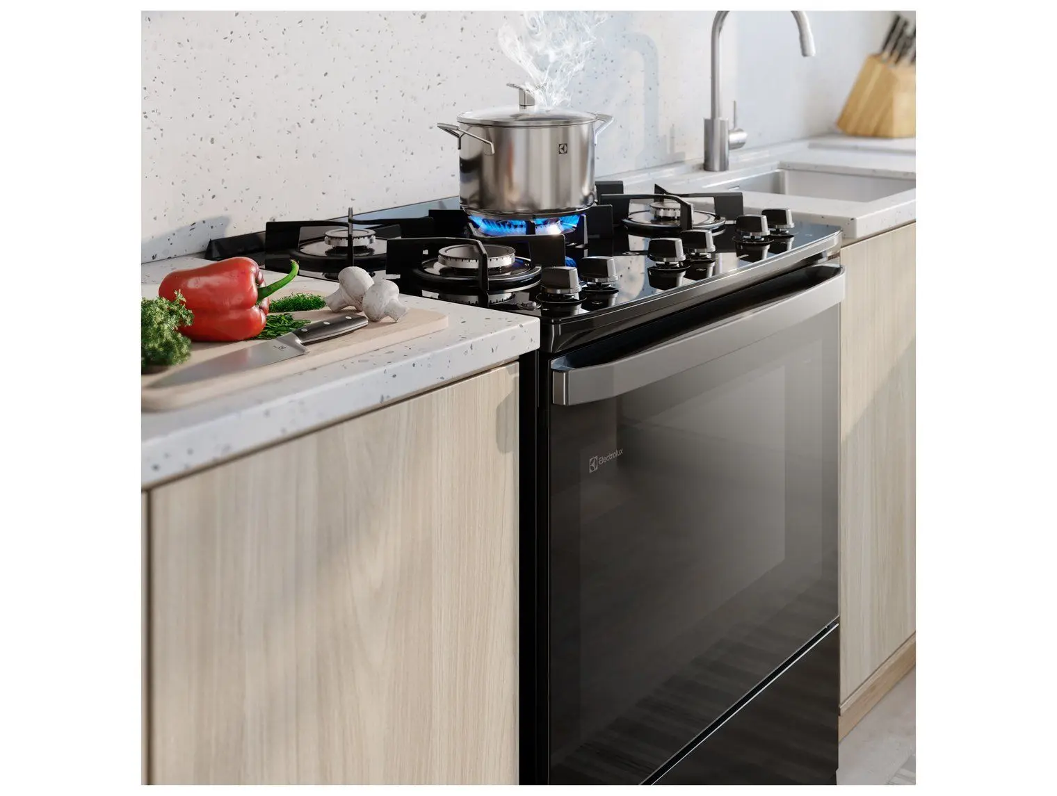 Fogão Electrolux 5 Bocas Efficient com PerfectCook Preto FE5GB - Imagem 4