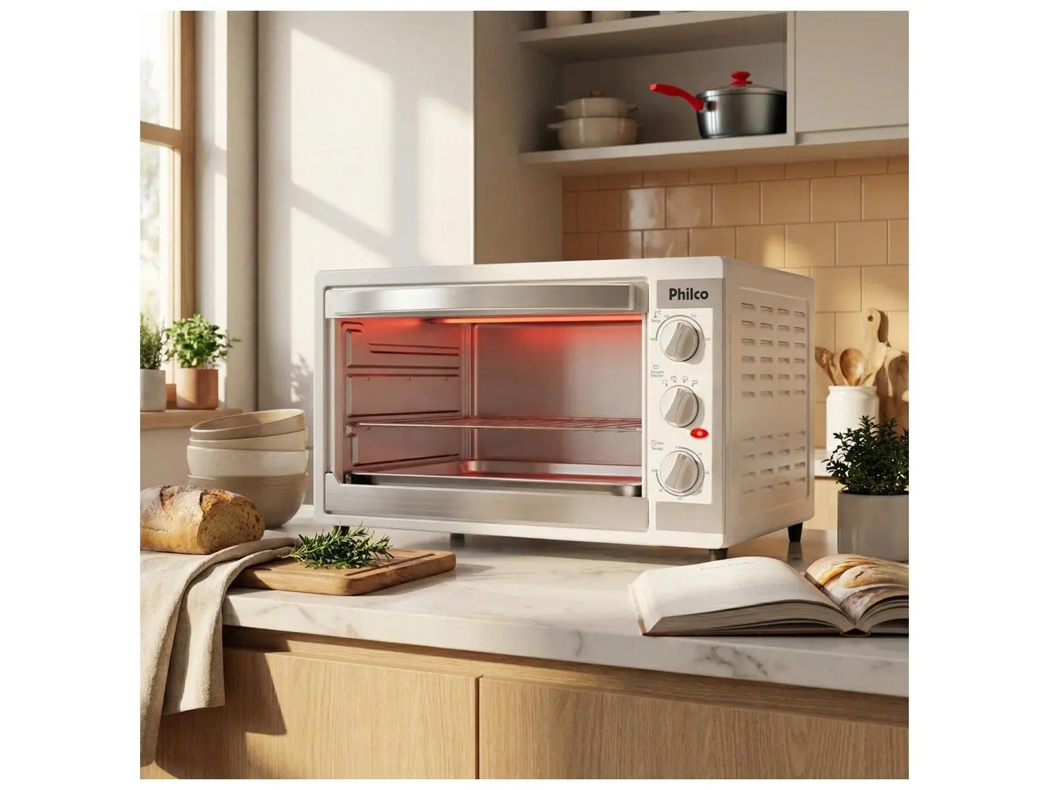 Forno Elétrico de Bancada Philco Grill 55L Branco PFE57 - Imagem 4