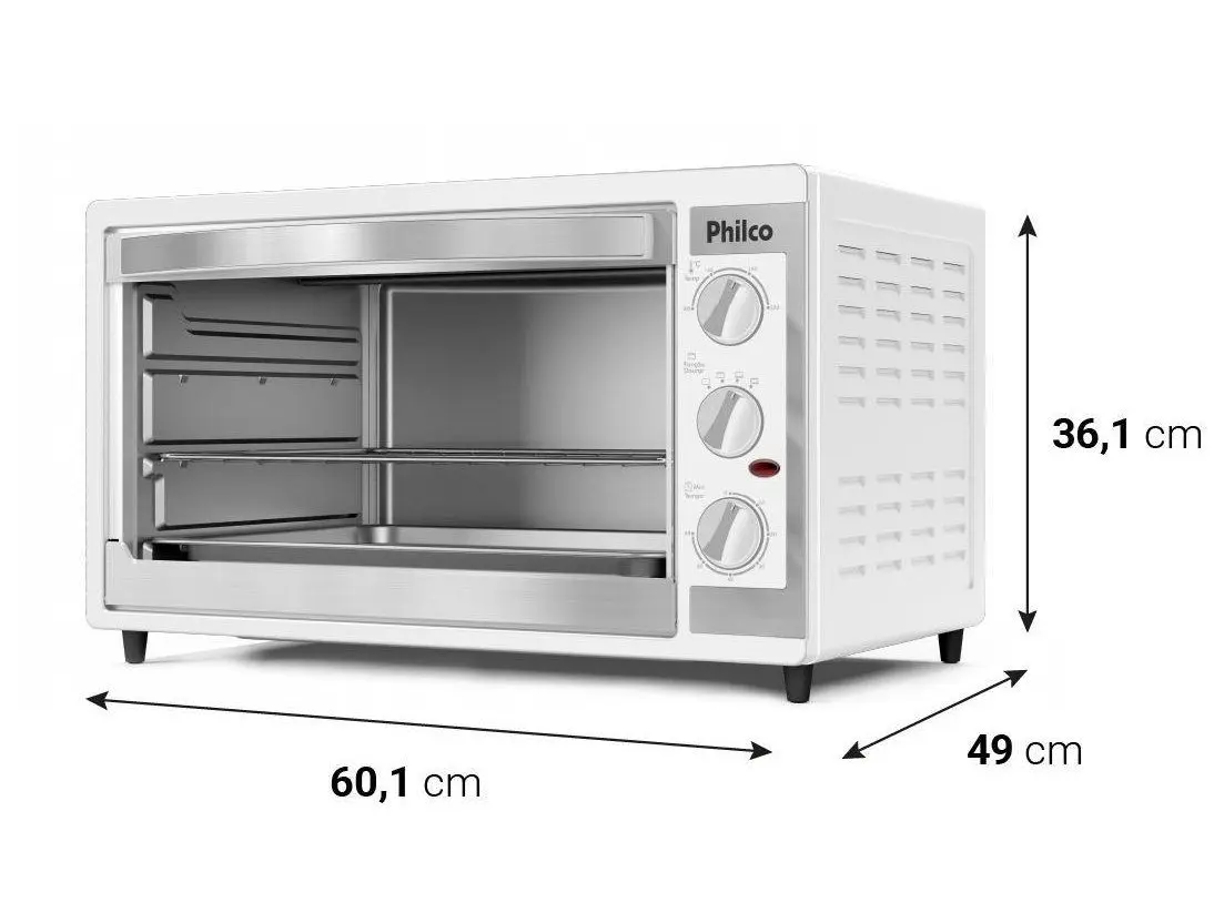 Forno Elétrico de Bancada Philco Grill 55L Branco PFE57 - Imagem 3