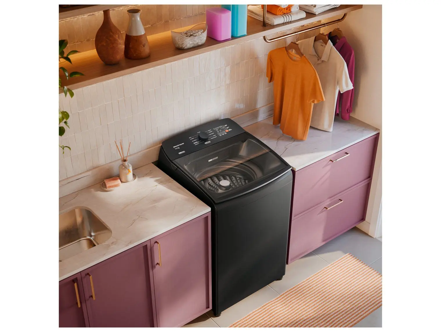 Lavadora de Roupas Brastemp 14kg Cesto Inox 12 Programas de Lavagem Cinza Platinum BWJ14A9 - Imagem 6