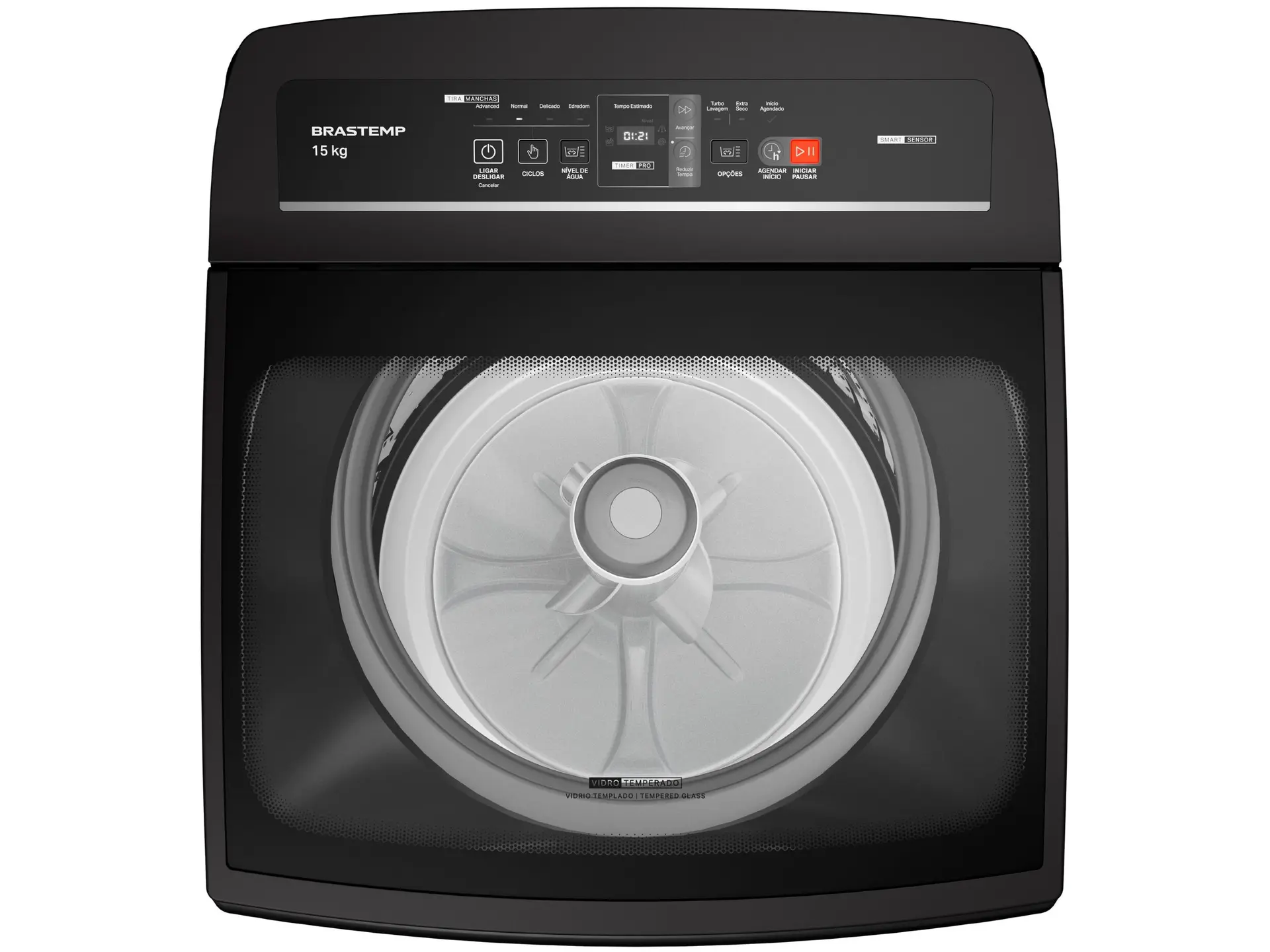 Lavadora de Roupas Brastemp 15kg Cesto Inox 4 Programas de Lavagem Cinza BWT15A9 - Imagem 4